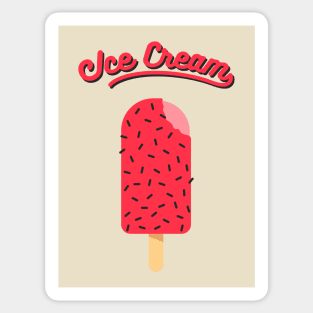 Ice Cream Black Pink Sticker